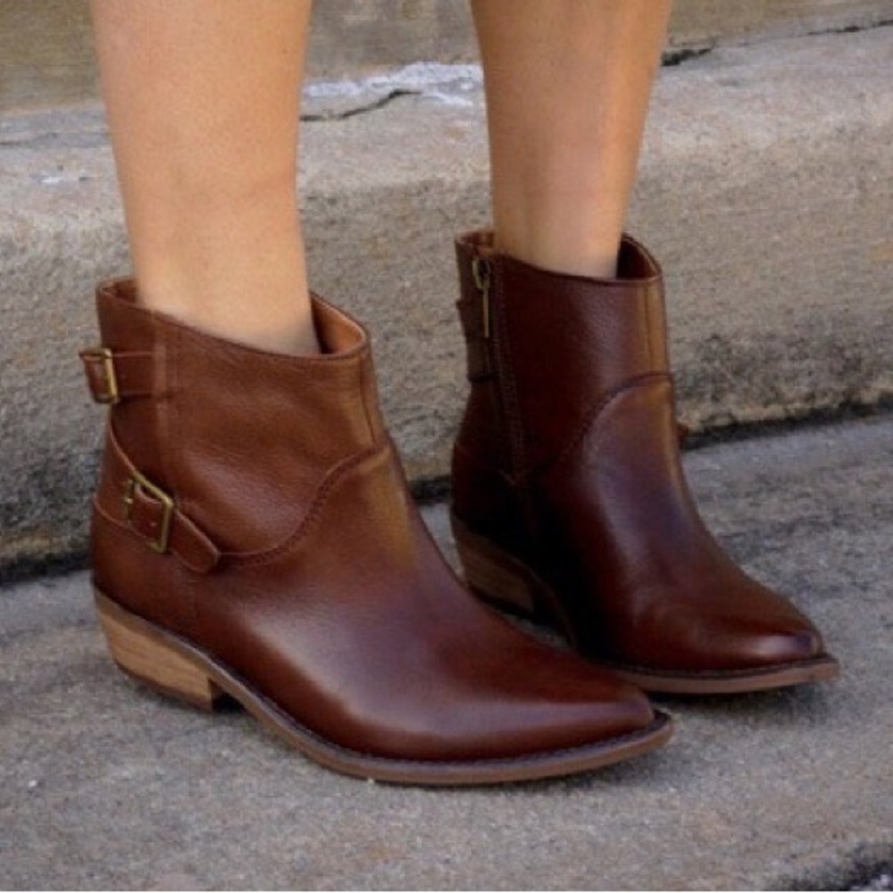 Lucky Brand Caelyn Brown Leather Bootie ~ size 9.5